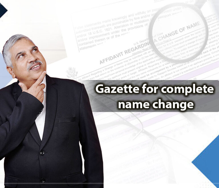 Gazette for complete name change