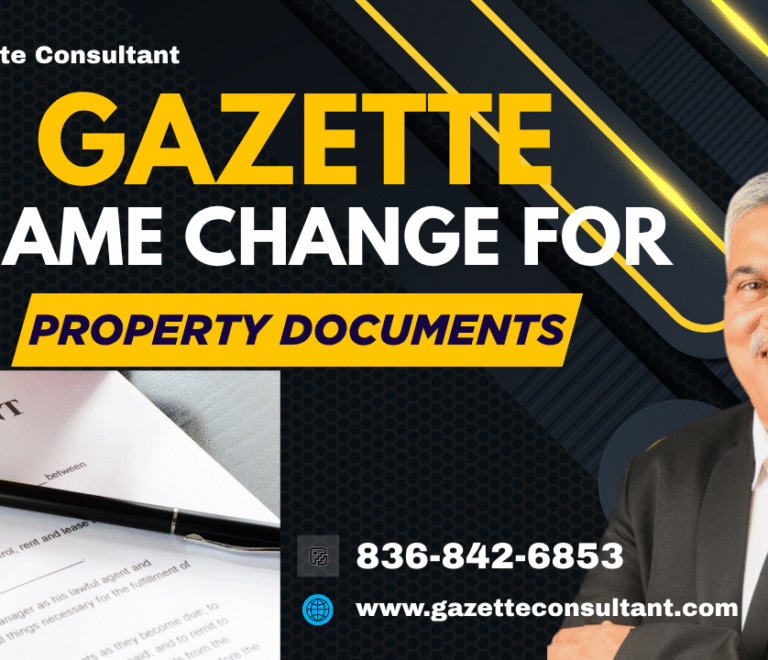 Gazette Name Change for Property Documents