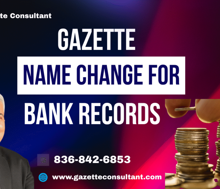 Gazette Name Change for Bank Records