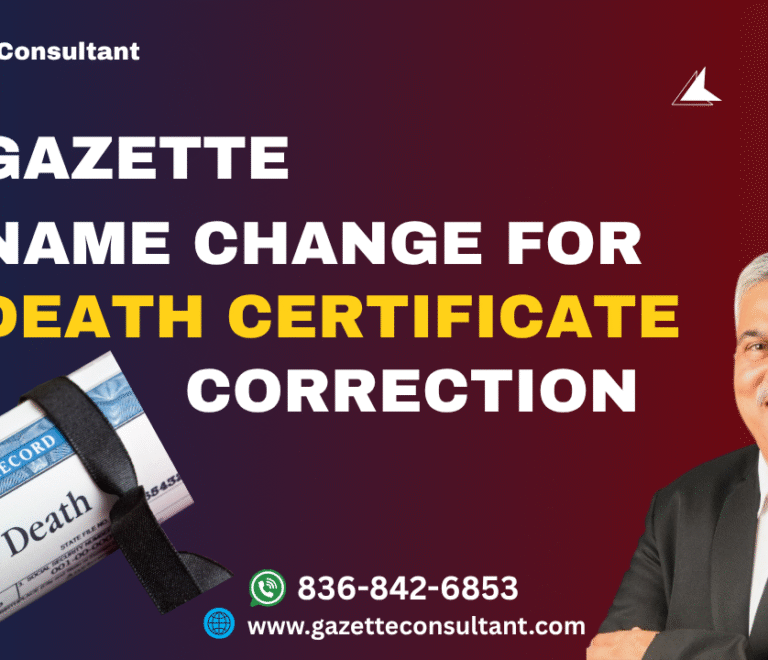 Gazette Name Change for Death Certificate Correction