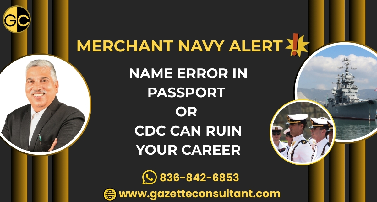 Name Error in Passport or CDC Can Ruin Your Career