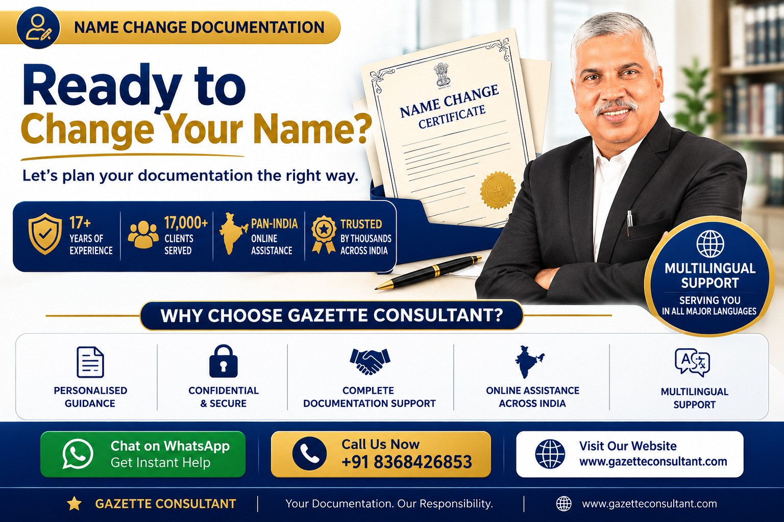 Step-by-step process for name change